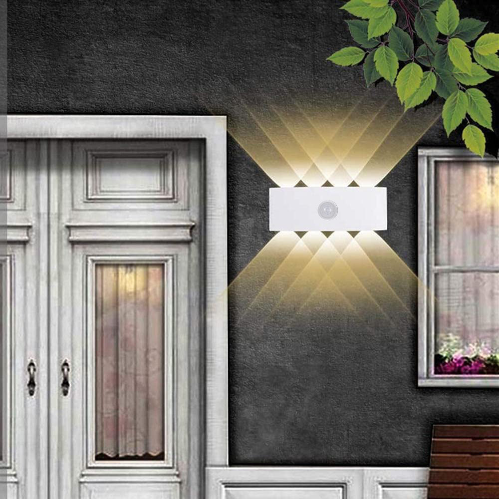 Freyza | Applique murale extérieure noire et blanche – Éclairage moderne pour jardin, porche et extérieur