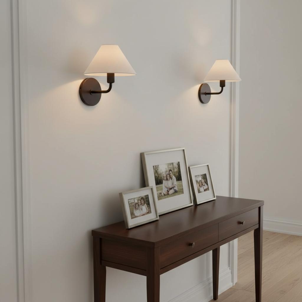 Freyza | Vector Fabric Brass Wall Sconce