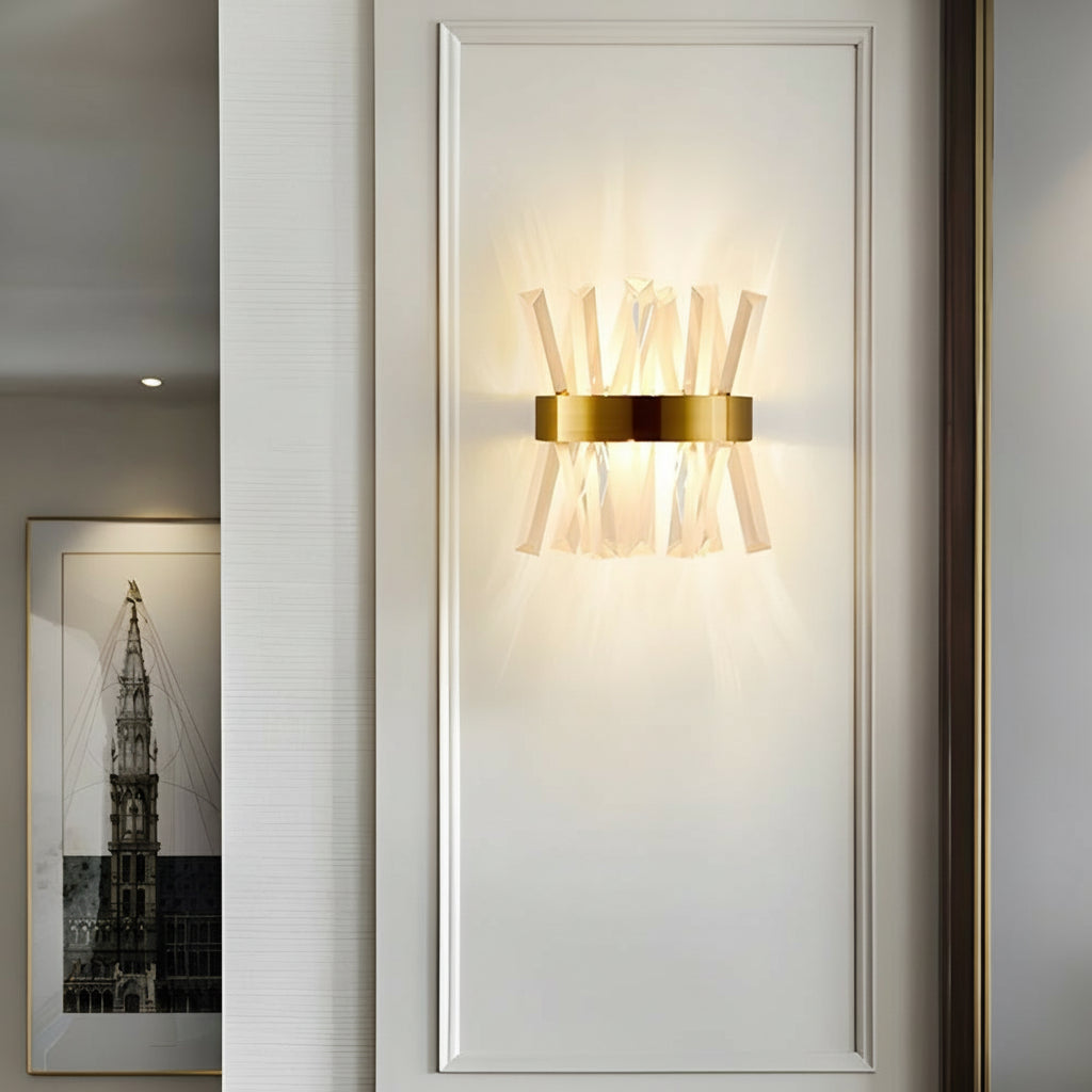 Freyza - Kristall-Wandleuchte Auf/Ab Edelstahl E14 30cm / 12in moderne Kunstdekor-Leuchte