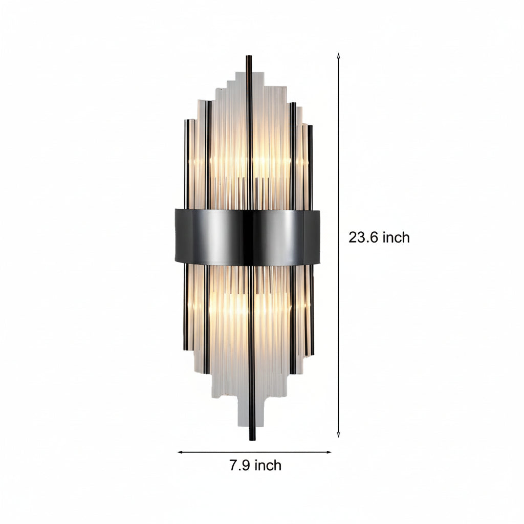 Freyza - Crystal Wall Sconce Stainless Steel LED 60cm / 24in 3-Color Dimmable Postmodern Light