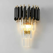 Freyza - LED Wall Sconce Light – Modern Postmodern Crystal Gold Black (35x25cm / 14x10in)
