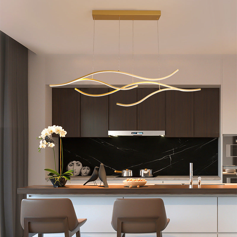 Freyza | Suspension noire et dorée à plusieurs lumières – Cuisine et salle à manger