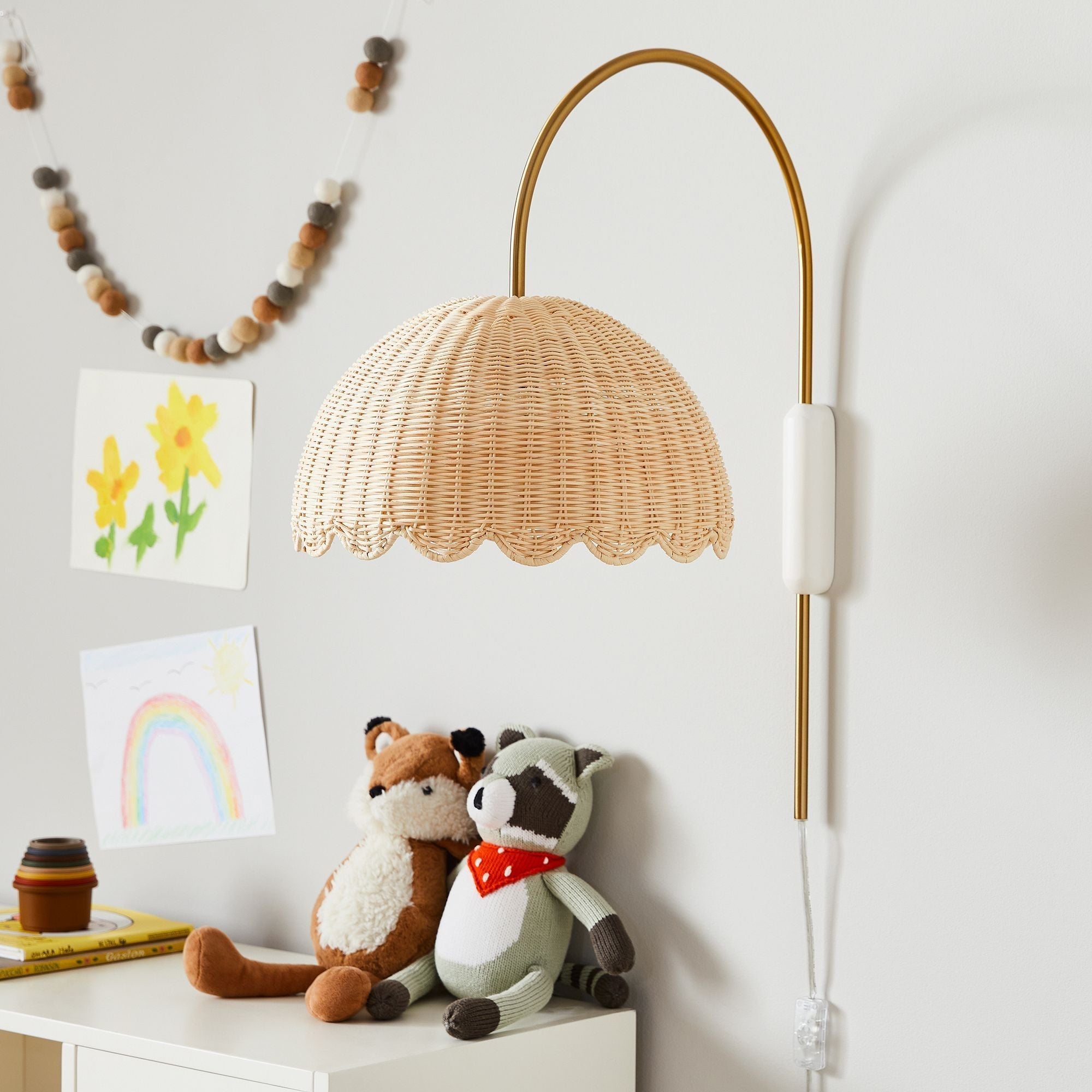 Freyza | Rattan-Wandleuchte – Schlafzimmer, Flur