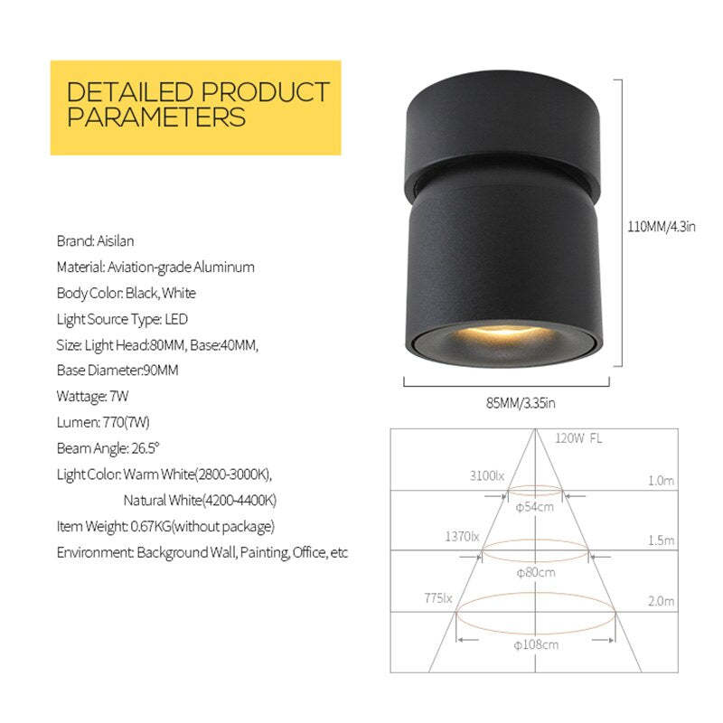 Freyza | Kilo Spotlight Modern Black White Flush Mount Ceiling Light – Modern Bedroom Hallway Kitchen