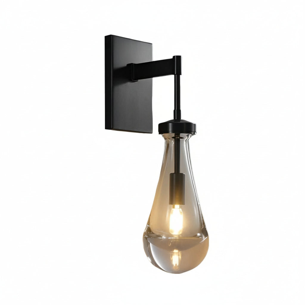 Freyza - LED Wall Sconce Light – Modern Water Drop Copper Crystal (50x21cm / 19.7x8.3in)