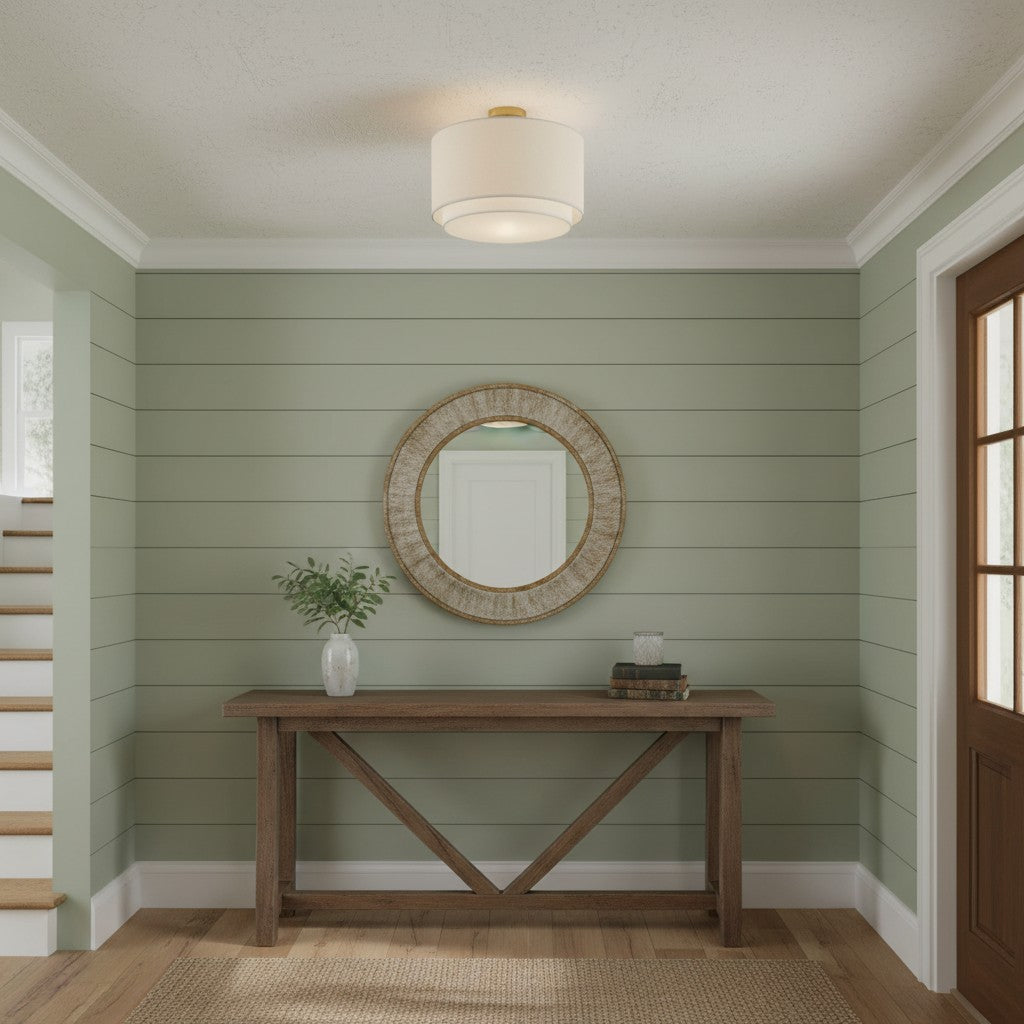 Freyza | Fabric Flush Mount Ceiling Light – Contemporary Bedroom Hallway Kitchen