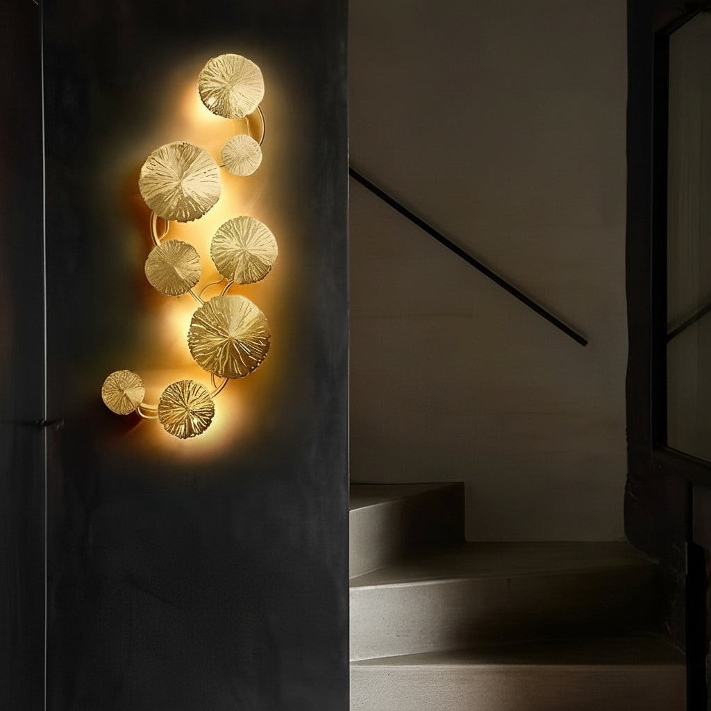 Freyza - LED Wall Sconce Light – Modern Lotus Leaf Stainless Steel Gold (40-80cm H)