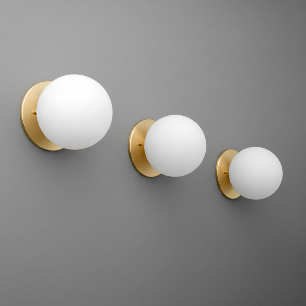 Freyza | Brass Glass Wall Light – Bedroom Hallway