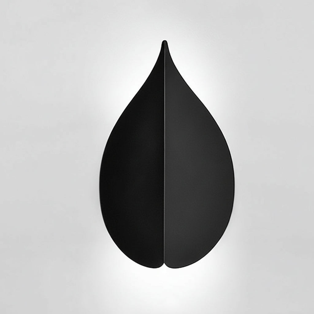 Freyza - LED Wall Sconce – Leaf Shaped Geometric Iron Acrylic Black White (Integrated LED & 15x25cm)