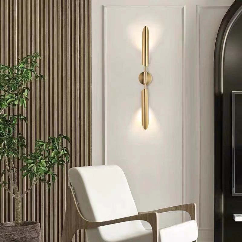 Freyza | Phira luxuriöse goldene Doppelkopf-Wandleuchte für den Innenbereich – Schlafzimmer, Wohnzimmer