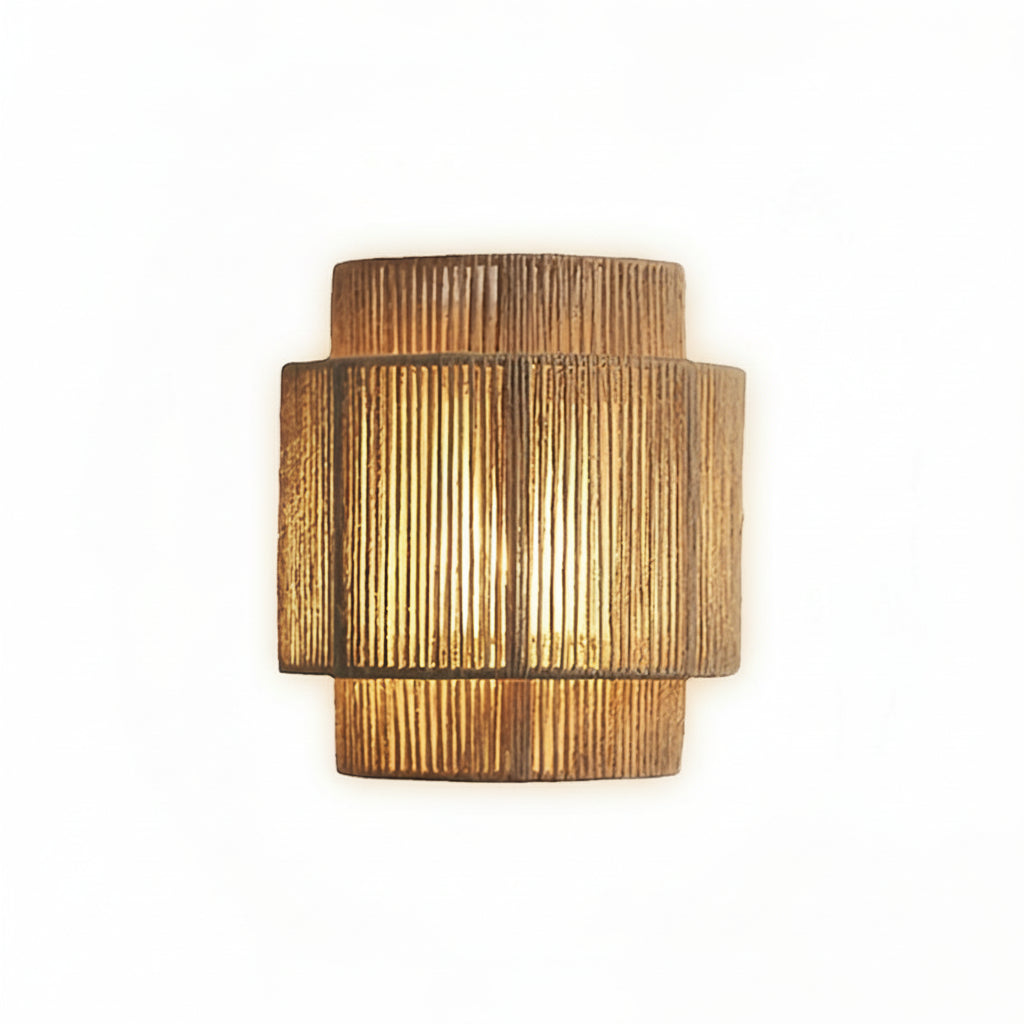 Freyza - LED Wall Sconce Light – Japanese Wabi-Sabi Hemp Rope (25x23cm / 9.8x9in)