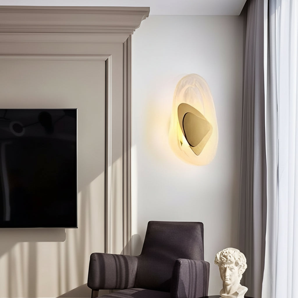Freyza - Modern Glass Globe Wall Sconce – 3-Color Dimmable LED Wall Light (Gold/Black)