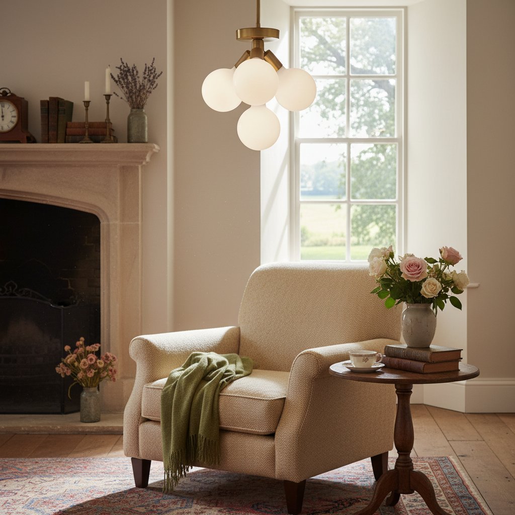 Freyza | Brass White Flush Mount Light – Bedroom Hallway