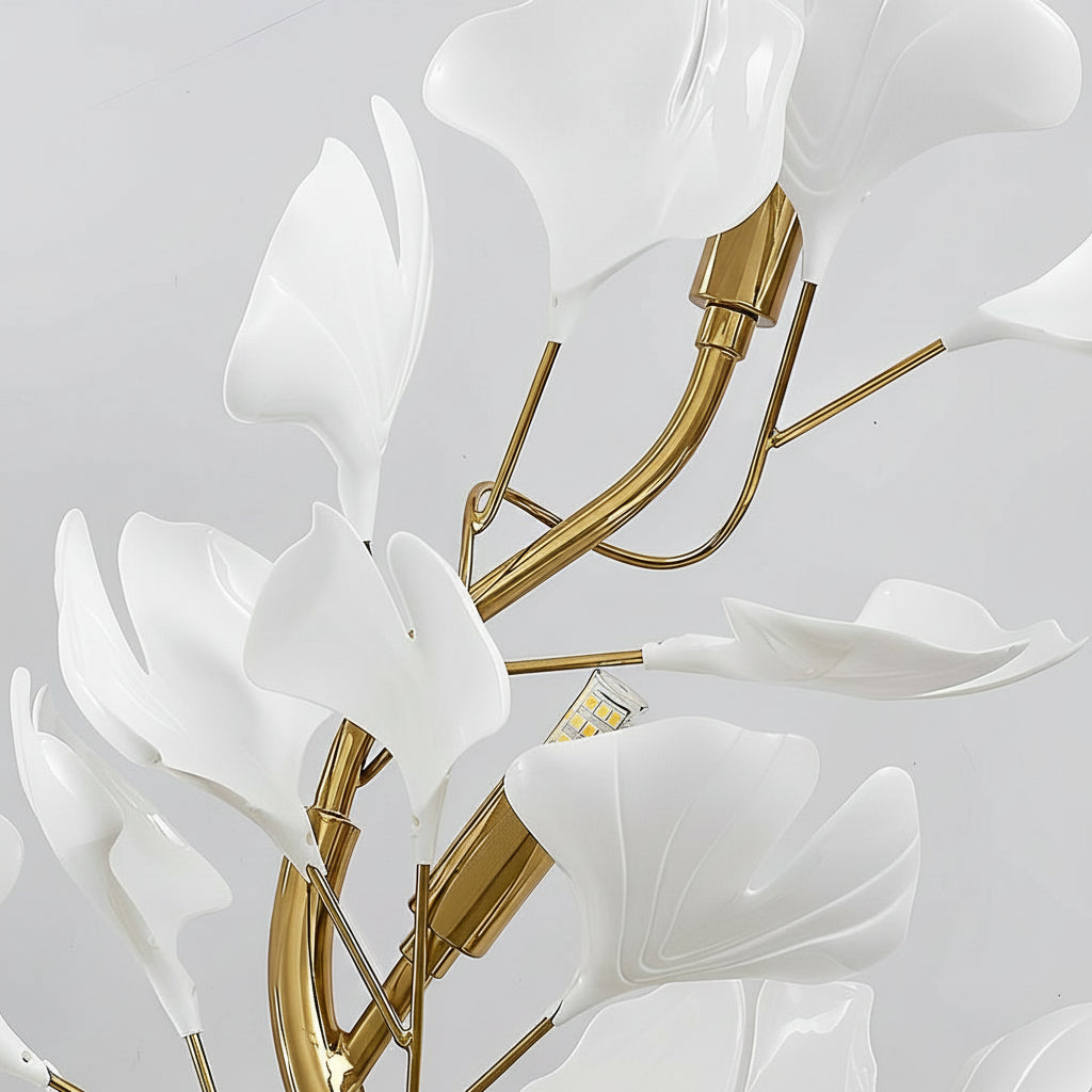 Freyza - Nordic Gold Leaves & Branches Wall Sconce – 3-Color Dimmable LED Botanical Art Light - Iron