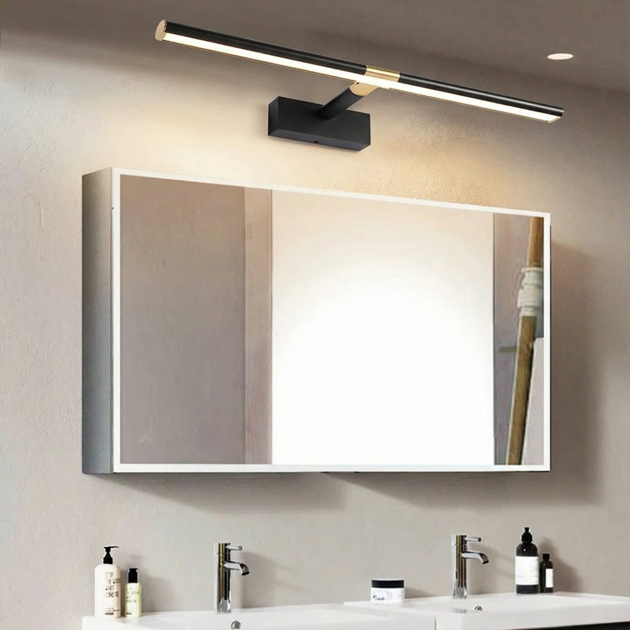 Freyza - LED Bathroom Vanity Light Adjustable Aluminum Anti-Fog Sconce Black Gold Silver 40cm-50cm