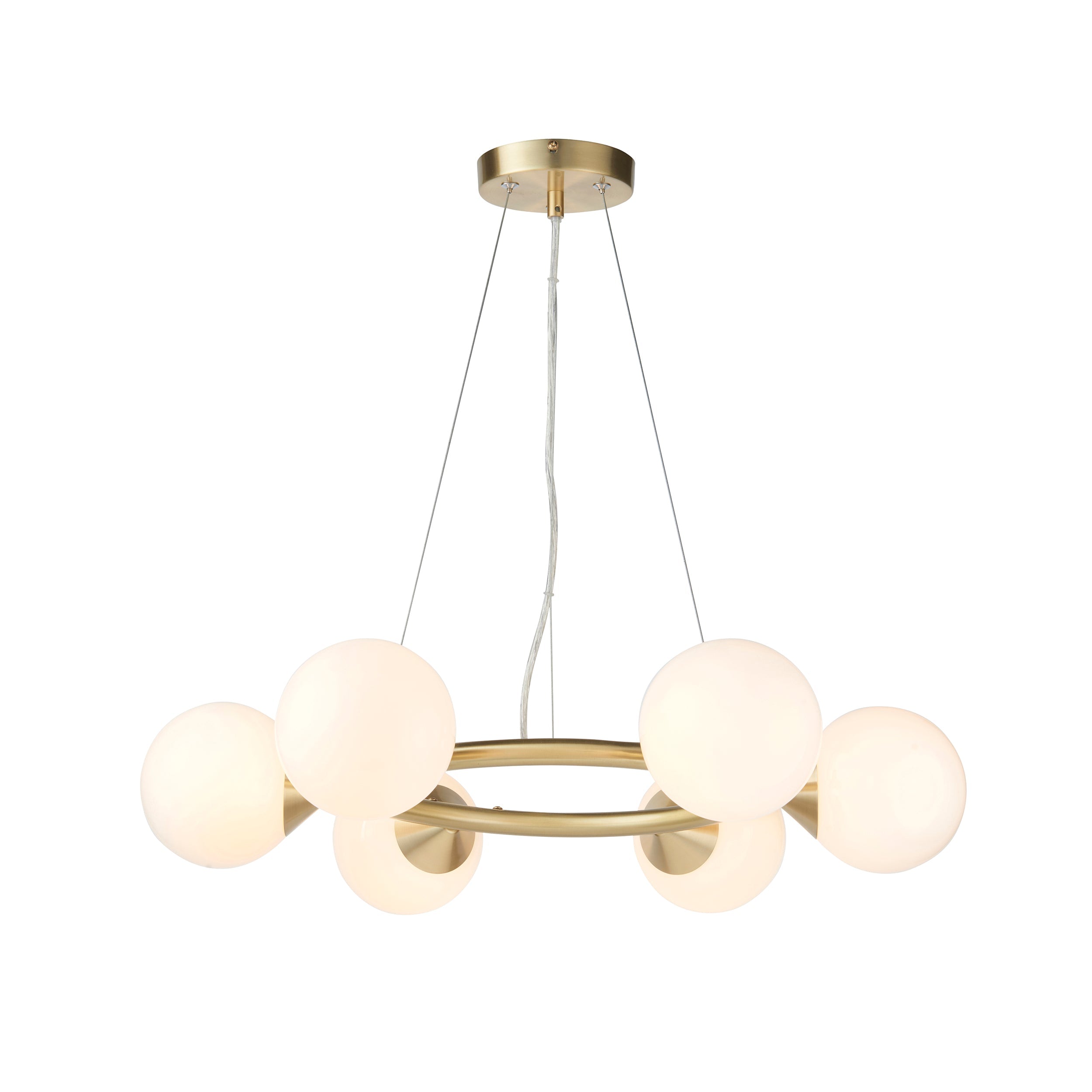 Freyza - Amos Crib 6 Light Circular Chandelier Brushed Brass