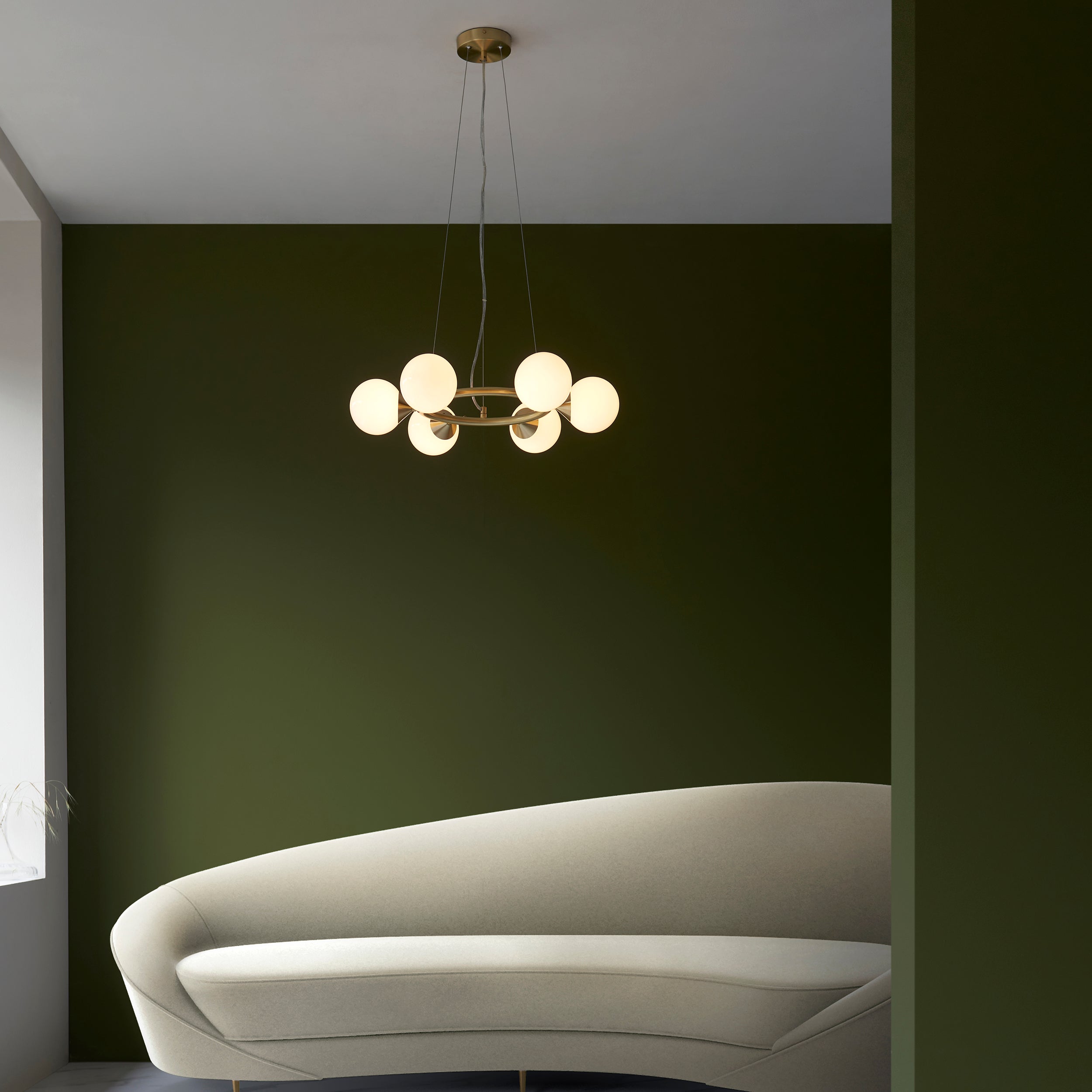 Freyza - Amos Crib 6 Light Circular Chandelier Brushed Brass