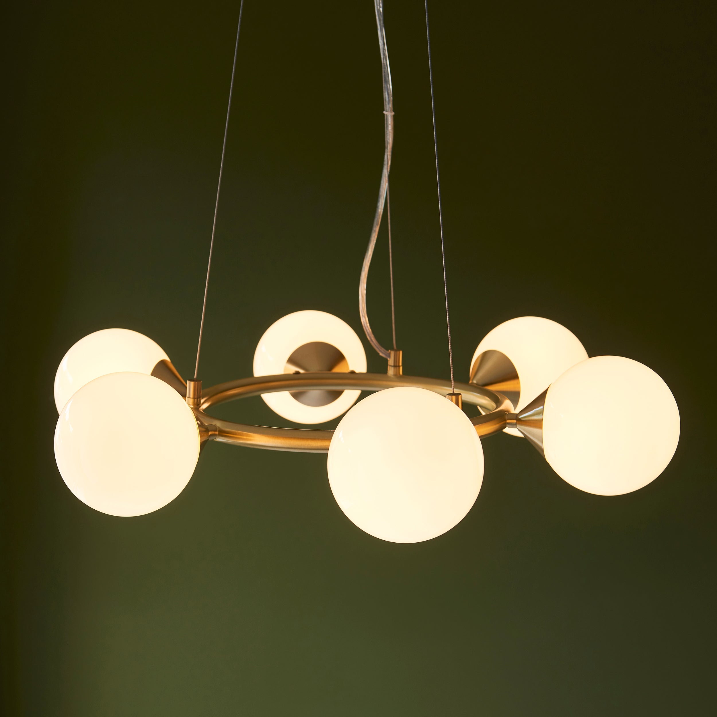 Freyza - Amos Crib 6 Light Circular Chandelier Brushed Brass