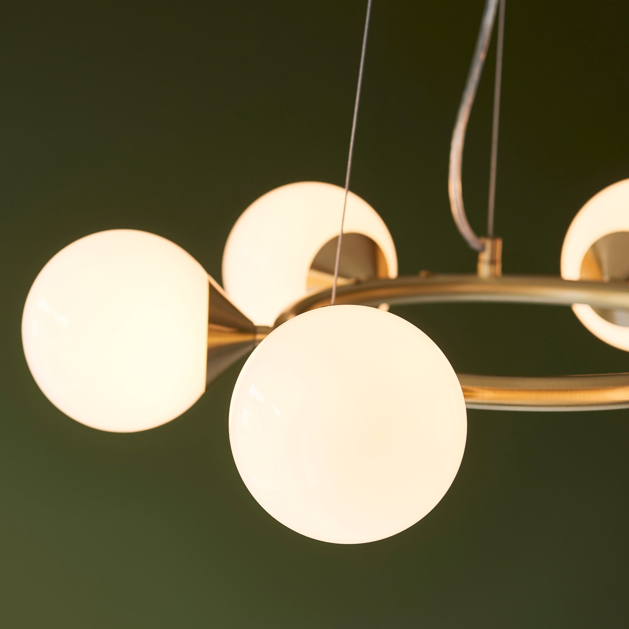 Freyza - Amos Crib 6 Light Circular Chandelier Brushed Brass