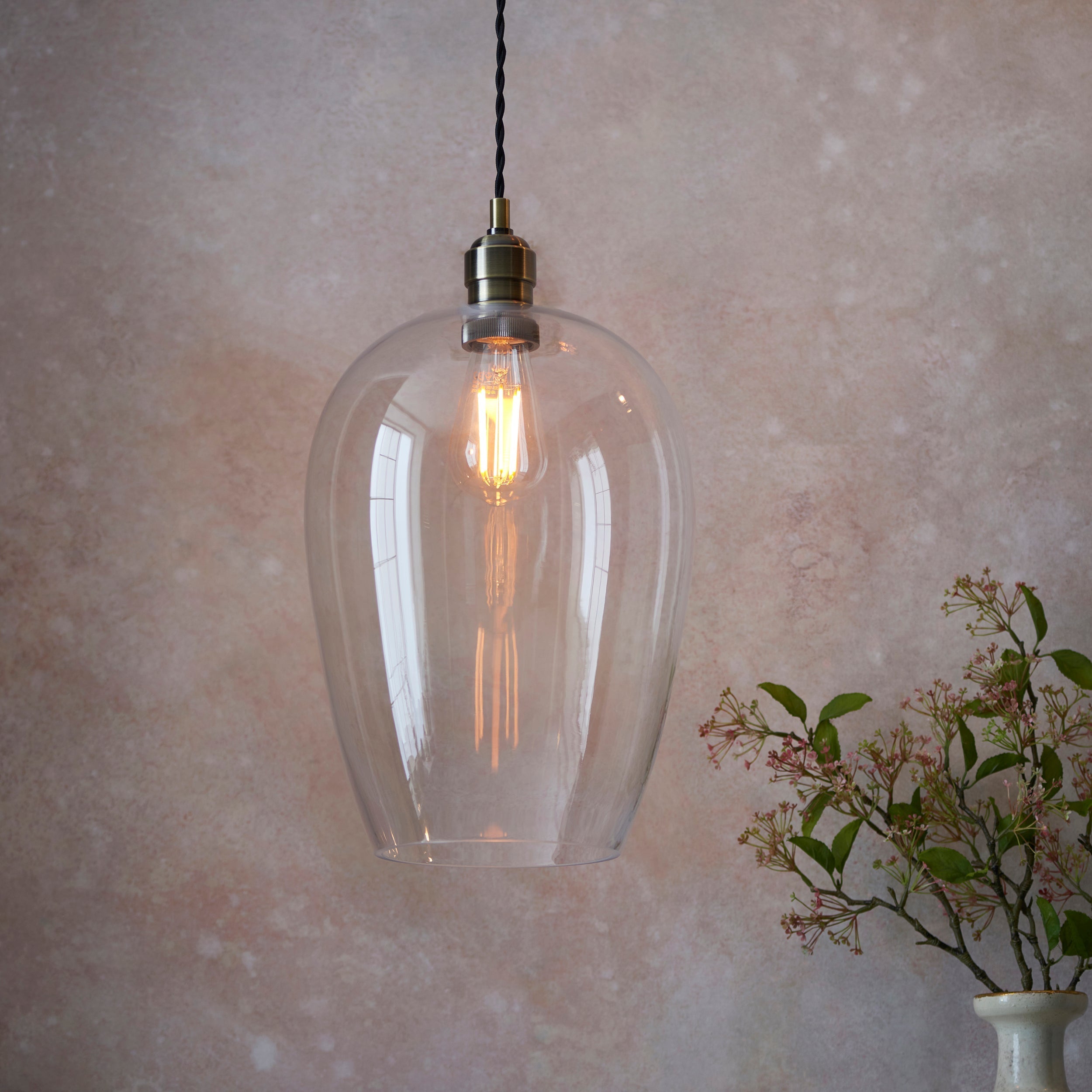 Freyza - Amos Lucid Pendant Antique Brass Large