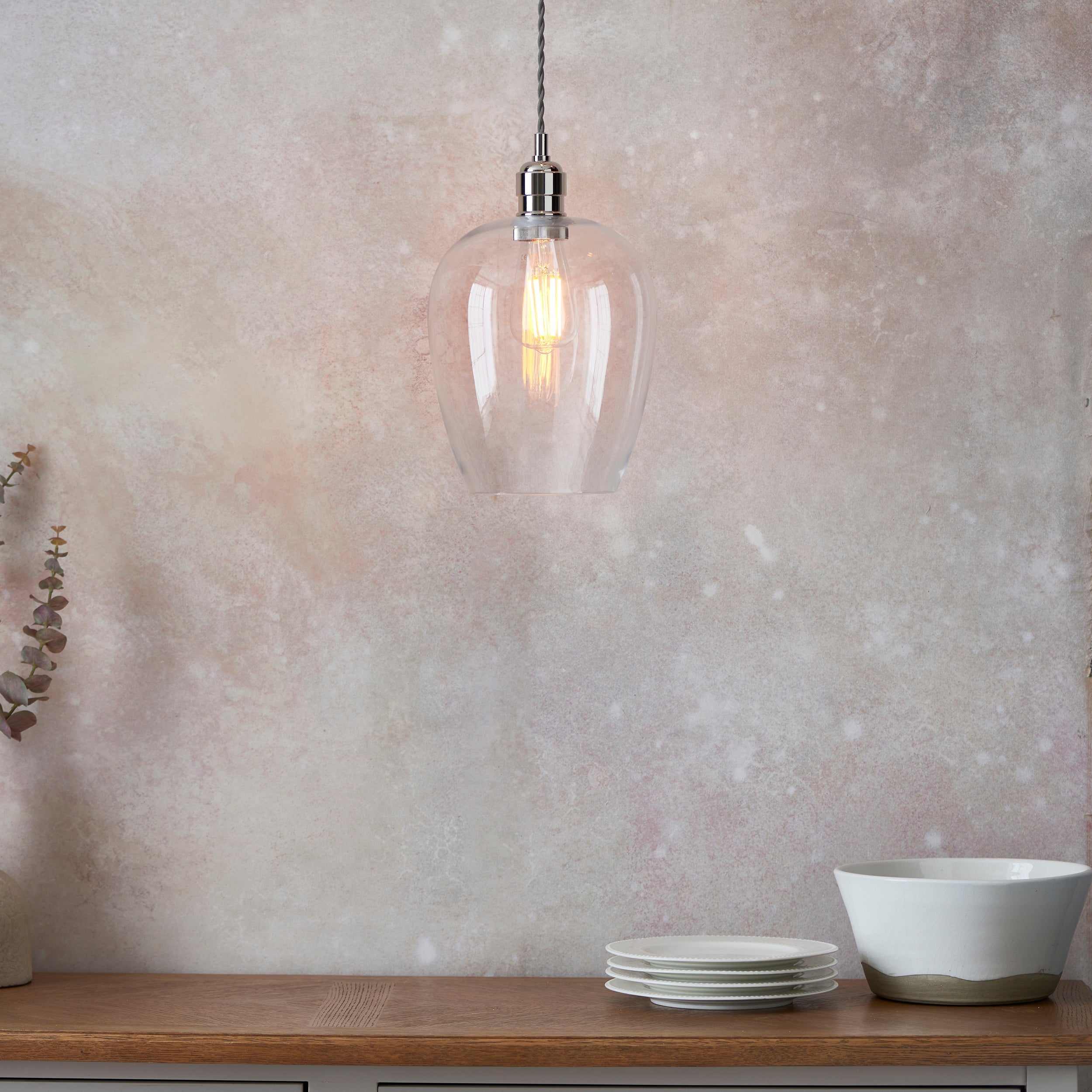 Freyza – Amos Lucid Pendelleuchte, poliertes Nickel, klein