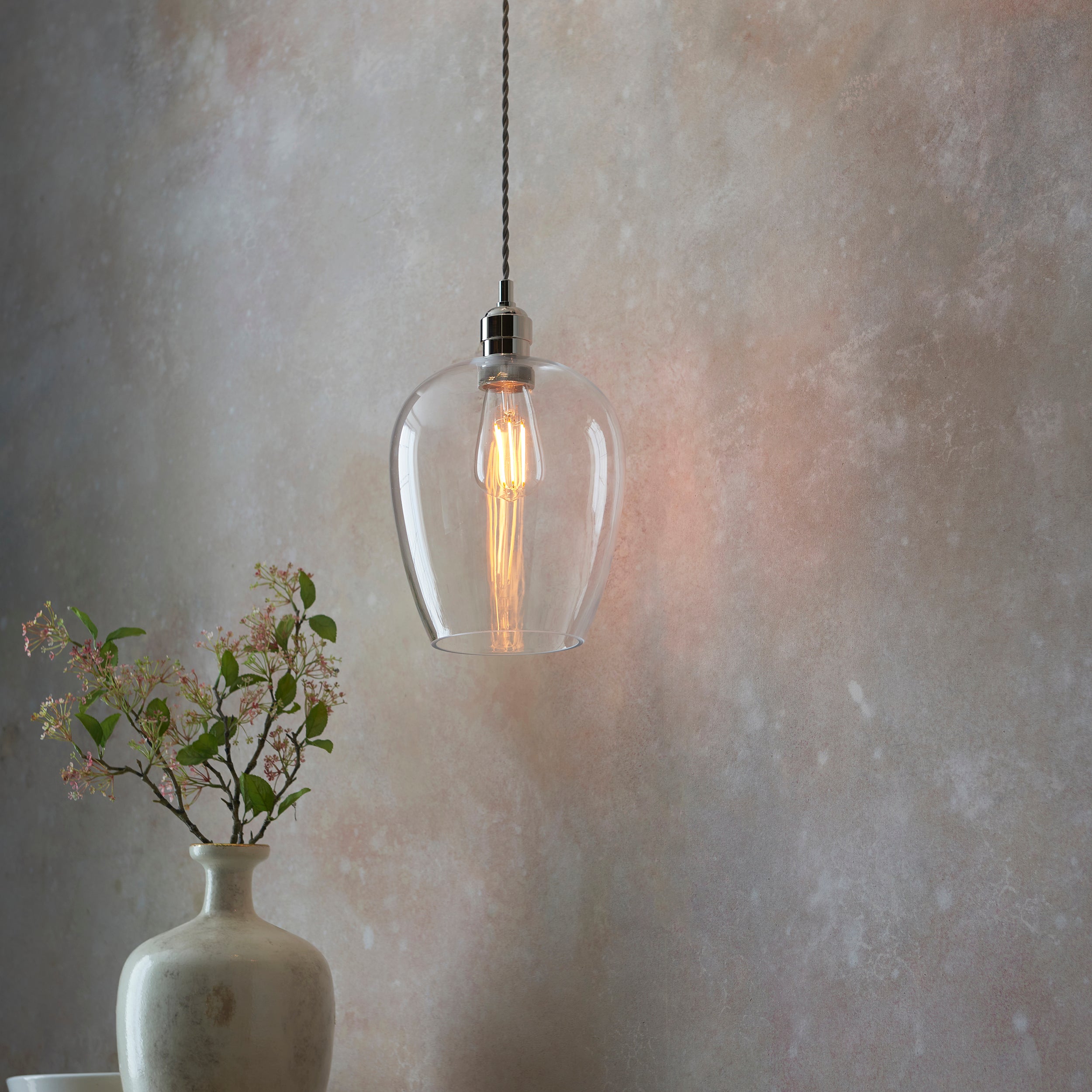Freyza – Amos Lucid Pendelleuchte, poliertes Nickel, klein
