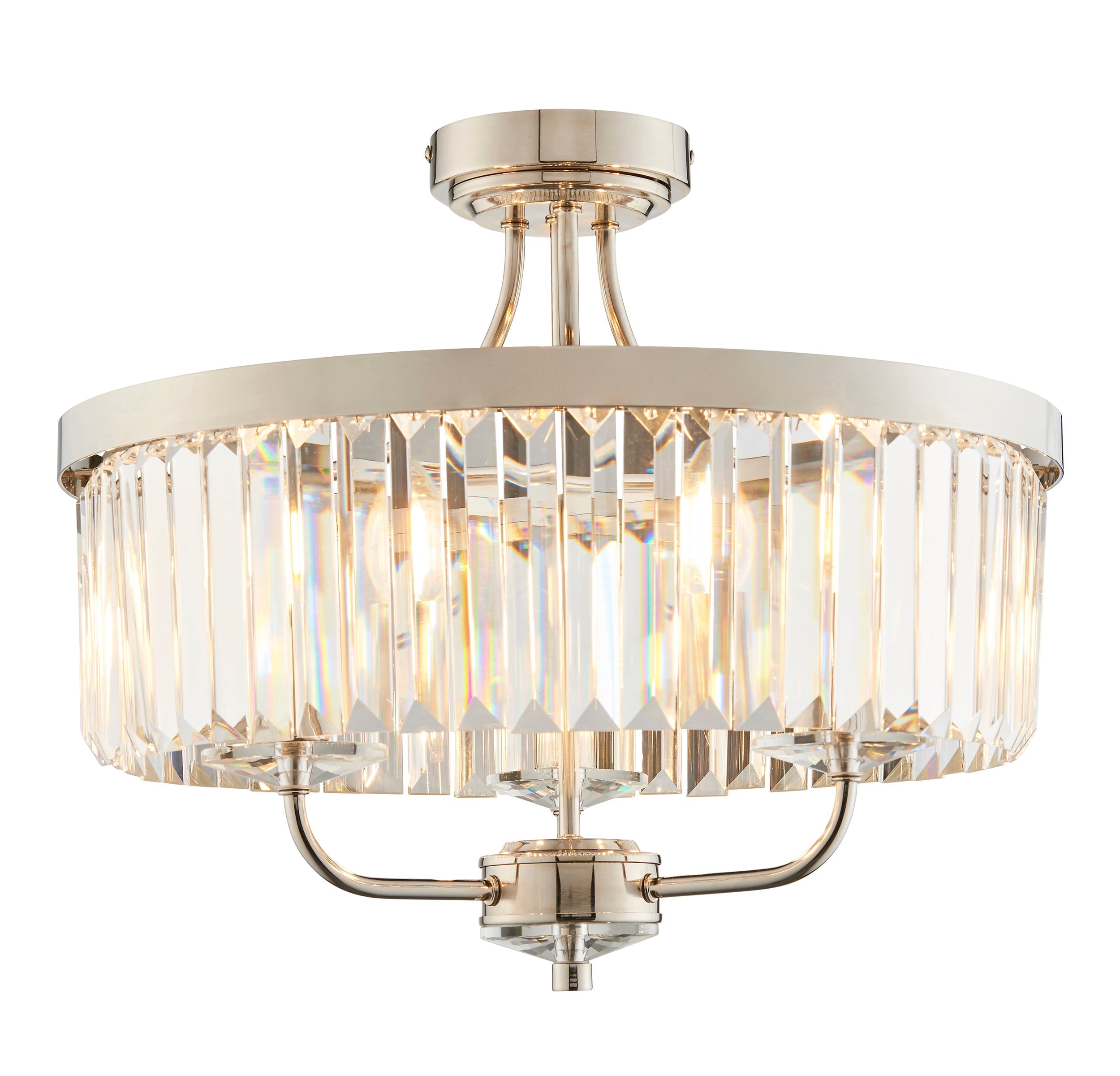 Freyza - Amos Windsor Flush Chandelier Bright Nickel
