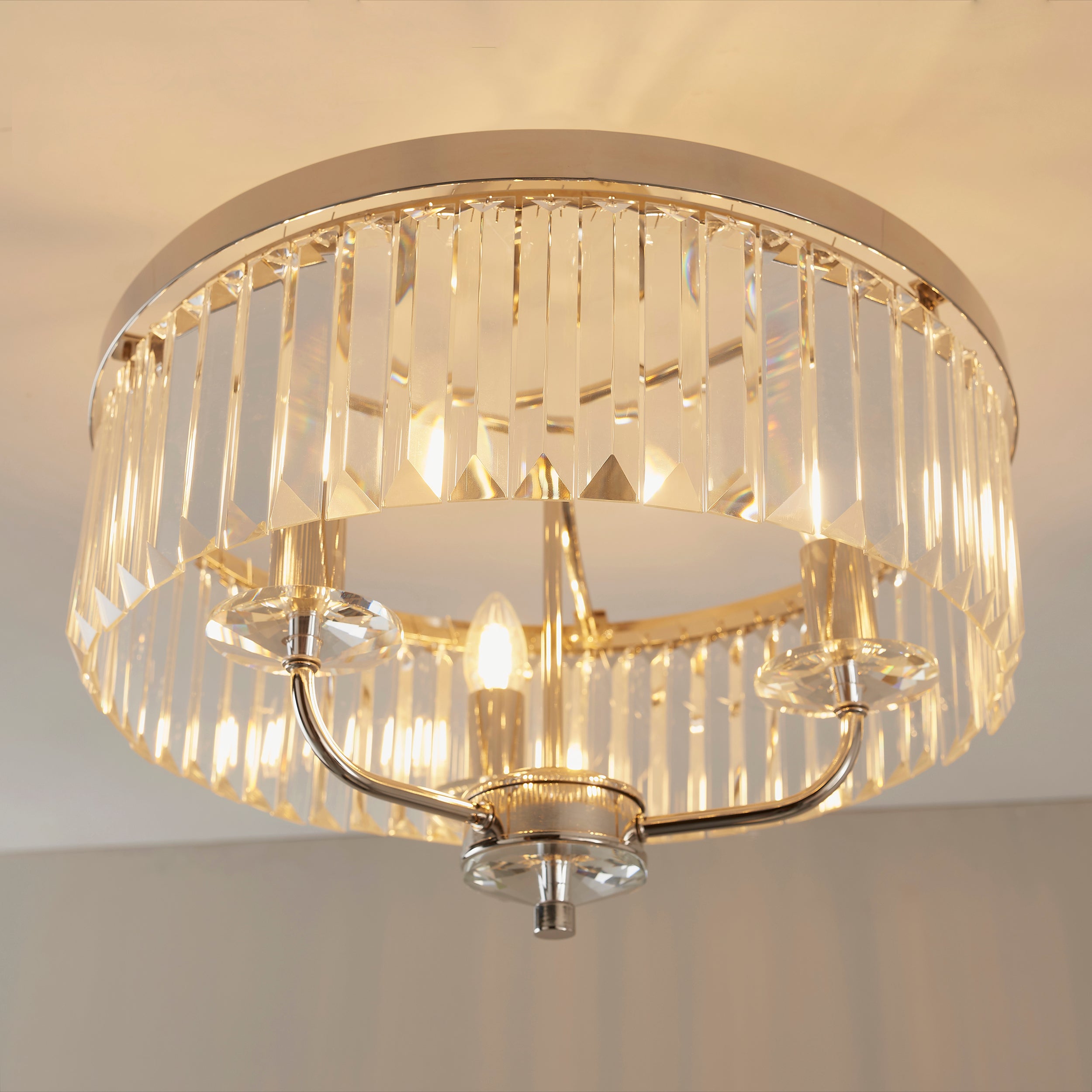 Freyza - Amos Windsor Flush Chandelier Bright Nickel