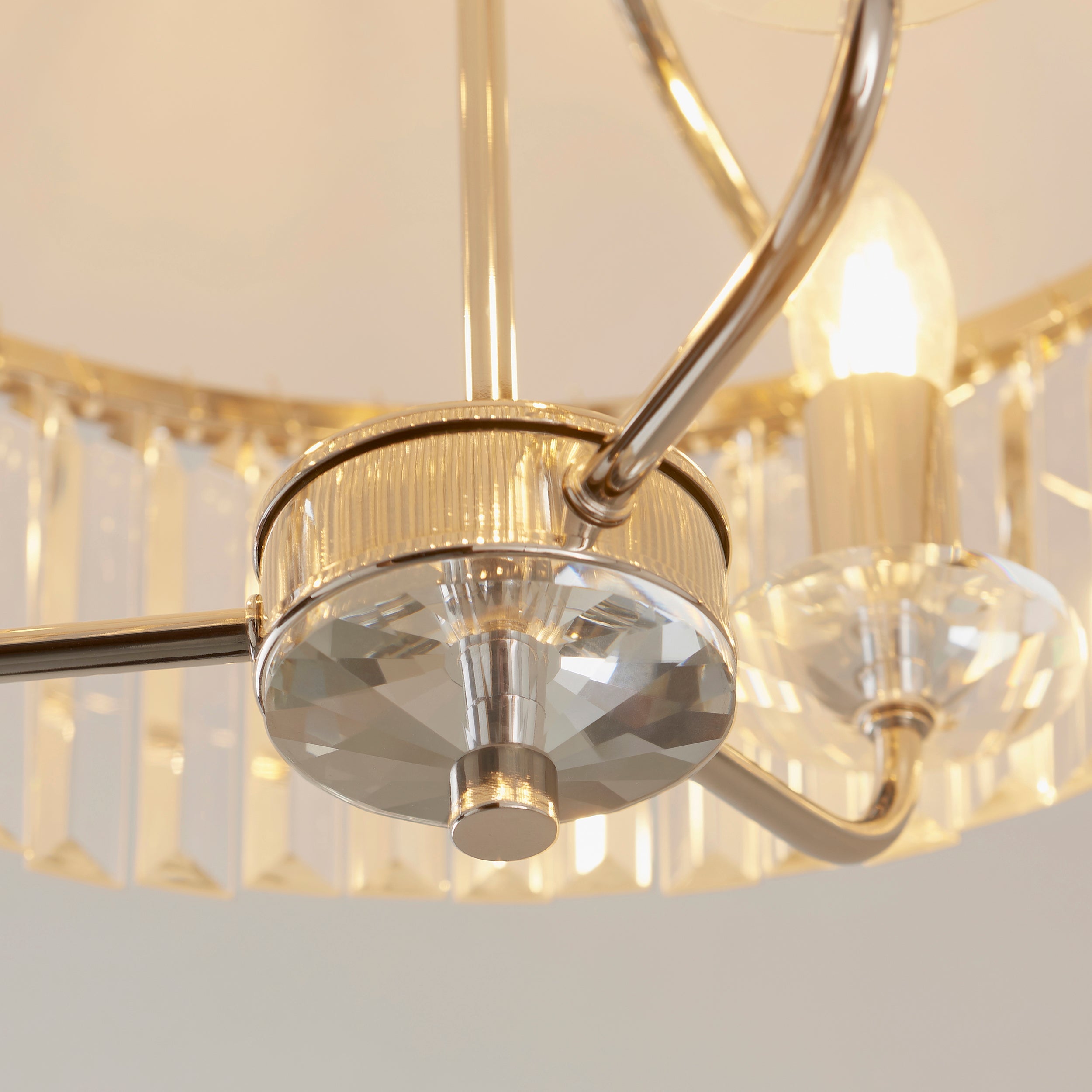 Freyza - Amos Windsor Flush Chandelier Bright Nickel