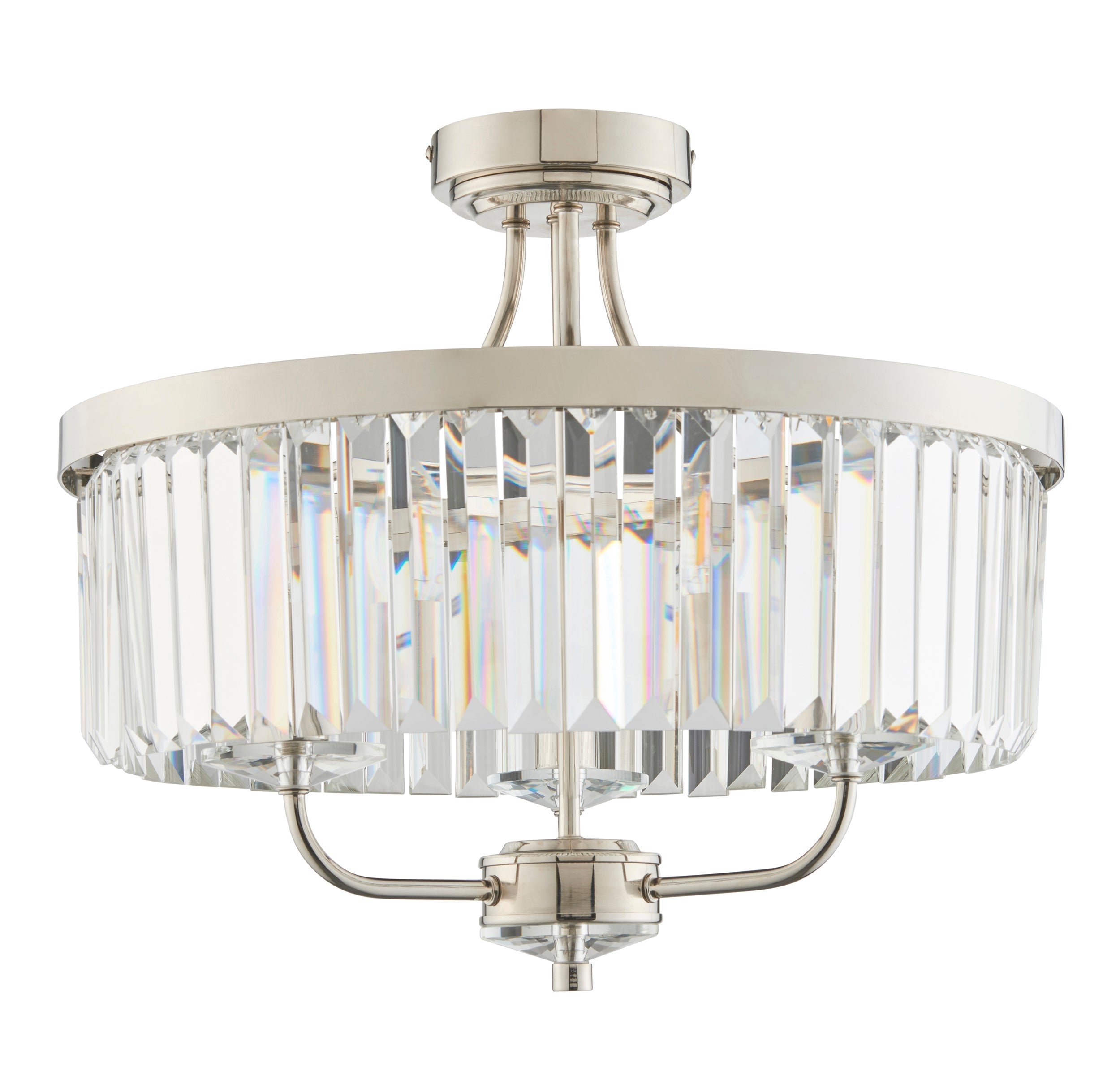Freyza - Amos Windsor Flush Chandelier Bright Nickel
