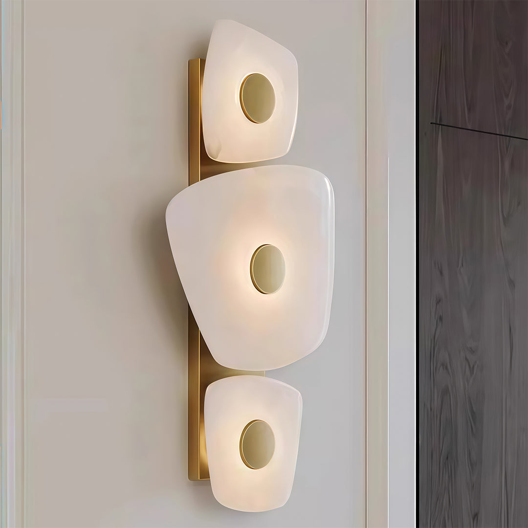 Freyza - LED Wall Sconce Light – Italian Minimalist Cloud Stone Copper (60x25cm / 23.6x9.8in)