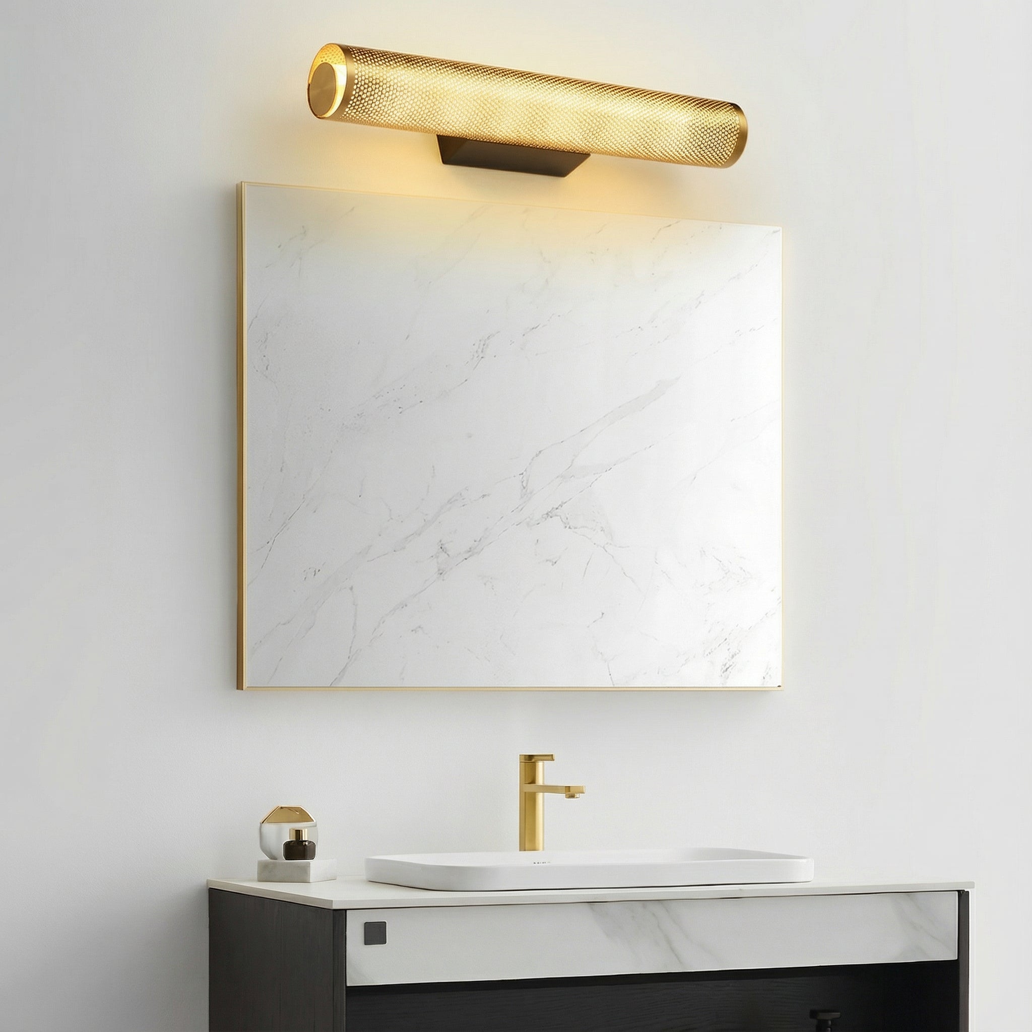 Freyza - LED Wall Sconce Gold Mesh Indoor Accent Light Bathroom Vanity 40cm / 16in 12W