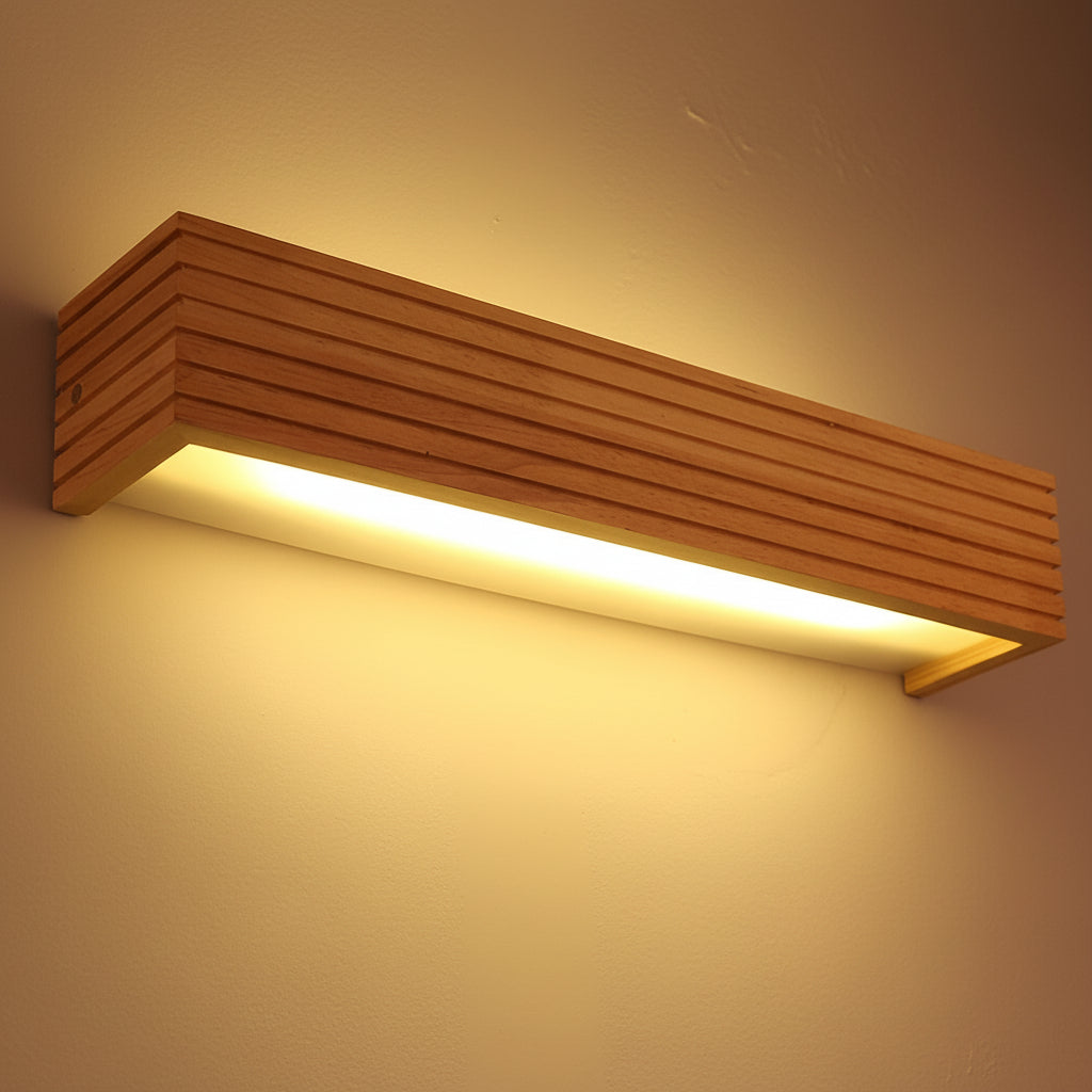 Freyza - Nordic Solid Wood LED Vanity Light – Waterproof Bathroom Mirror Sconce (Linear Design)