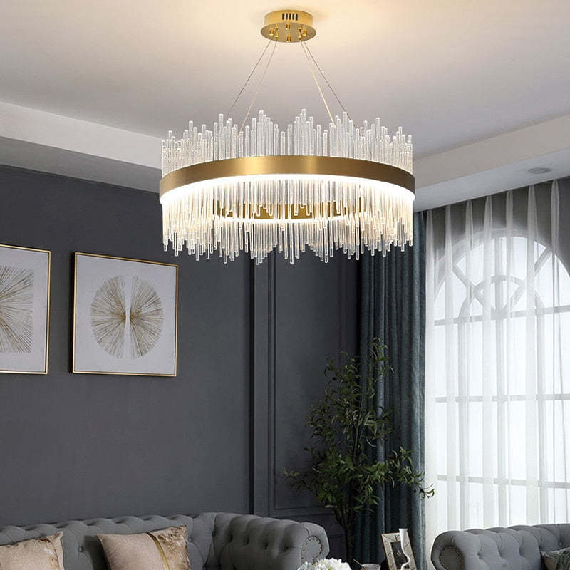 Freyza | Lustre doré – Salle à manger et salon modernes