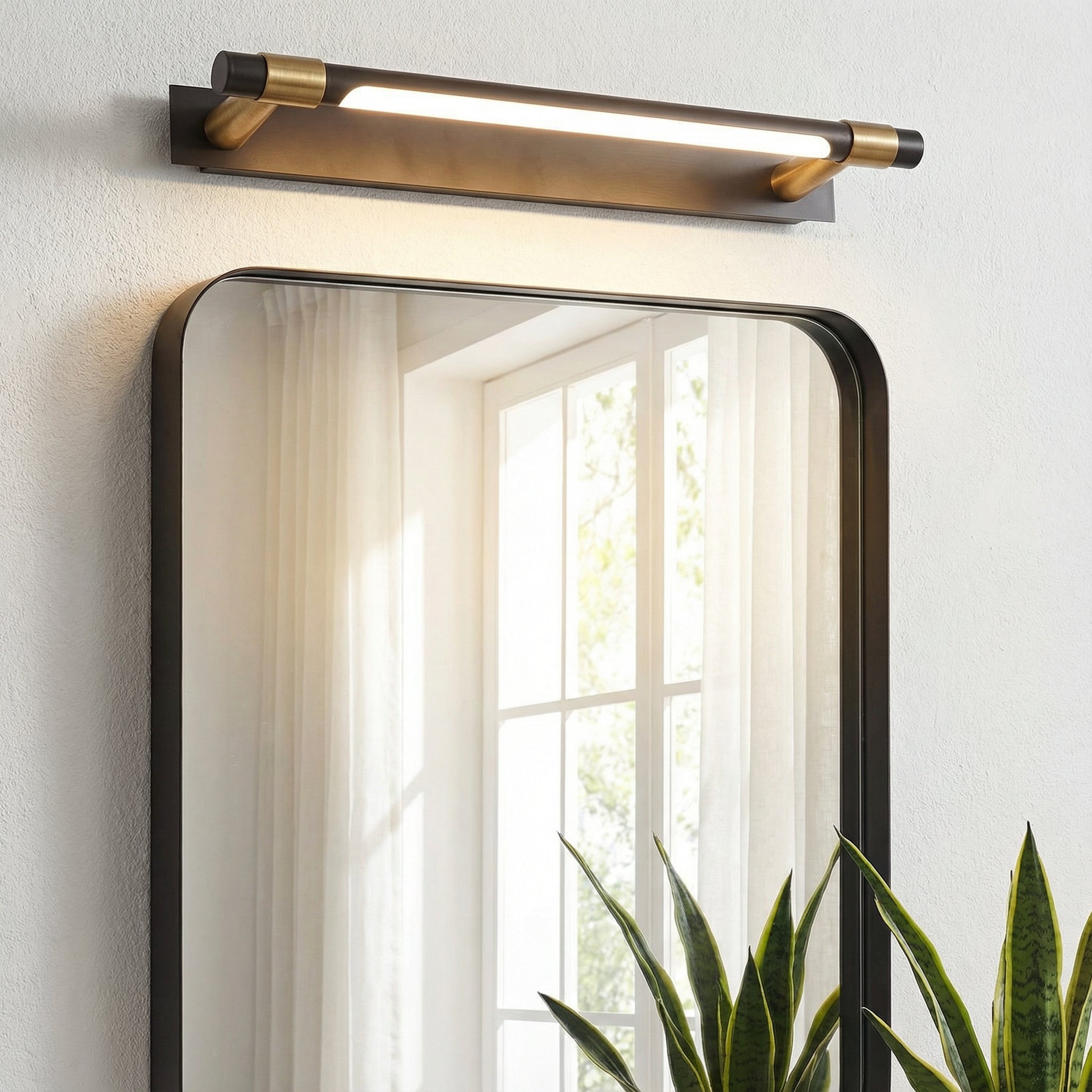 Freyza - LED Bathroom Vanity Light Wall Lamp Brushed Copper Black Mirror Cabinet 48cm-81cm
