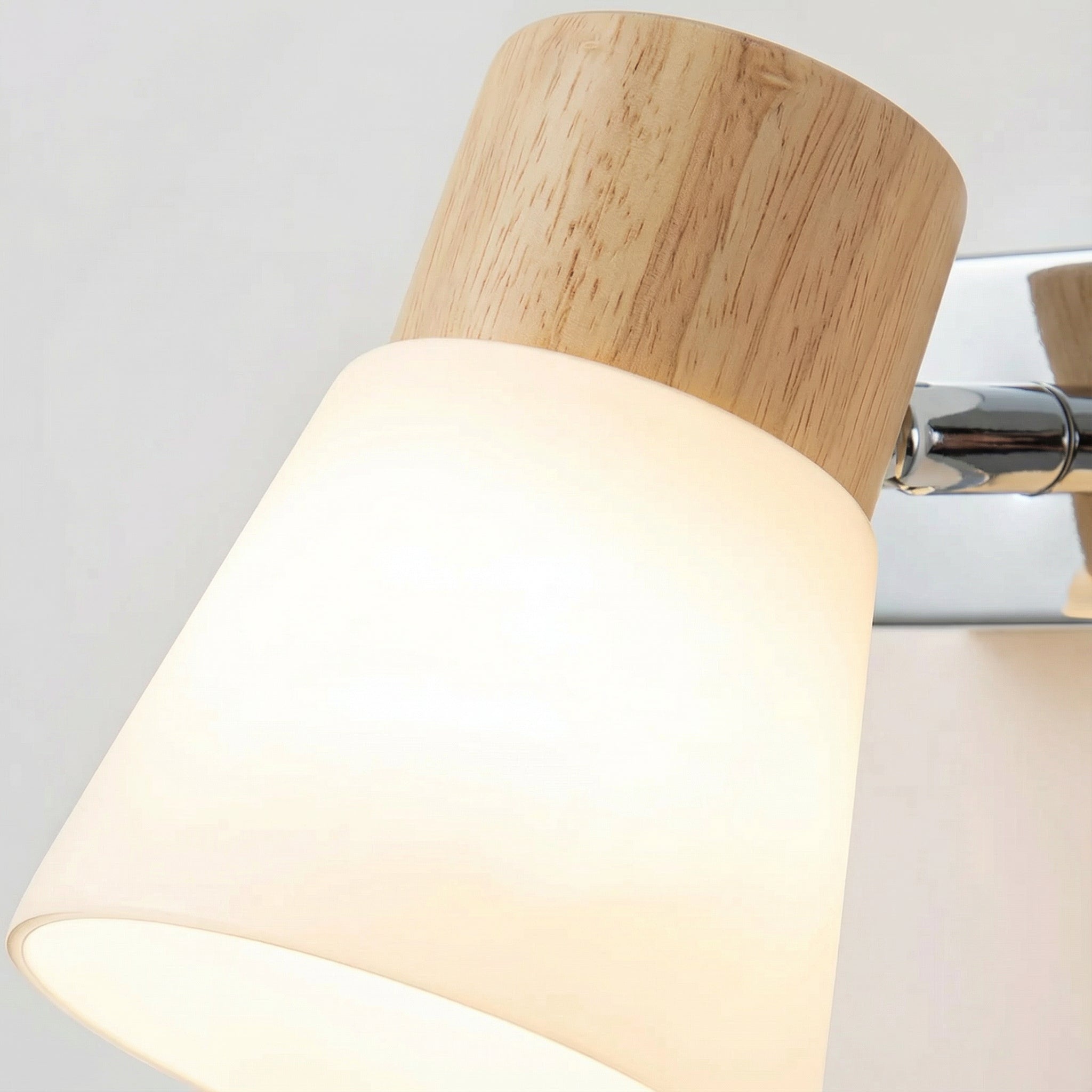 Freyza - Wall Sconce Rotatable Mid-Century Modern Cone Solid Wood Frosted Glass LED 12-30cm