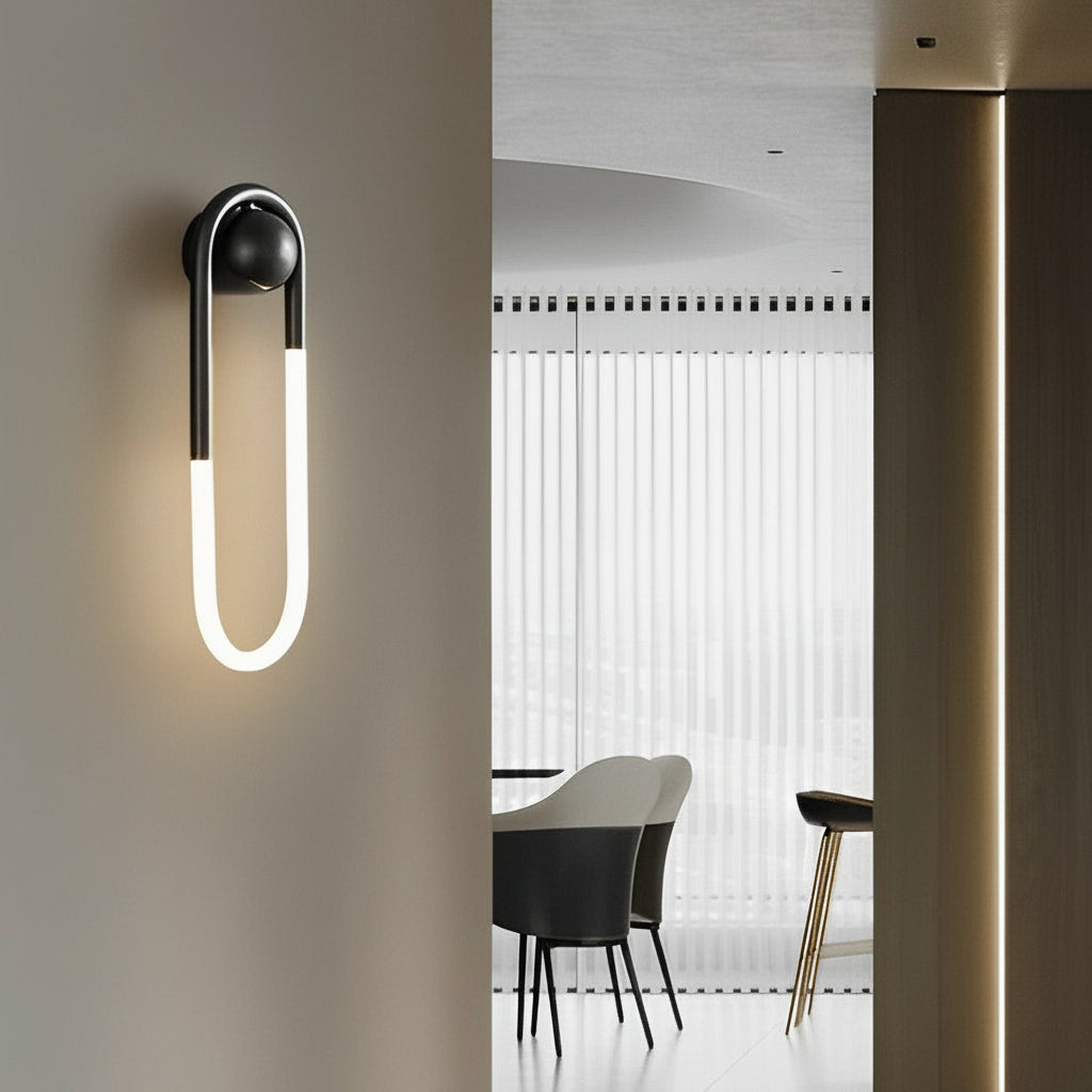 Freyza - Nordic Minimalist Brass LED Wall Sconce – Linear Bedside Wall Lamp (3-Color Dimmable)