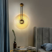 Freyza - Nordic Ripple Glass LED Wall Sconce – Modern Corrugated Circle Wall Light - Transparent/Amber