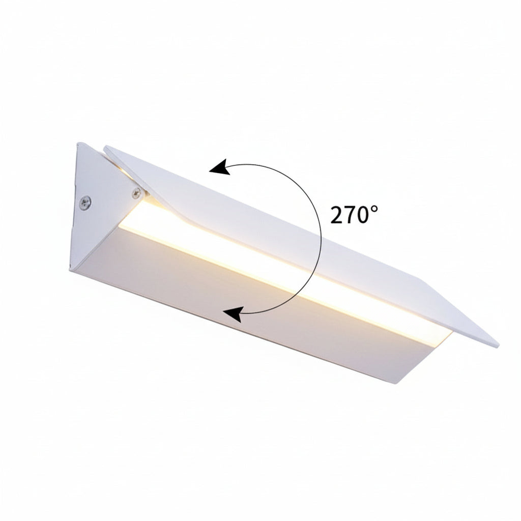Freyza - Nordic Linear LED Wall Sconce – 270° Rotatable Adjustable Light (White Aluminum)