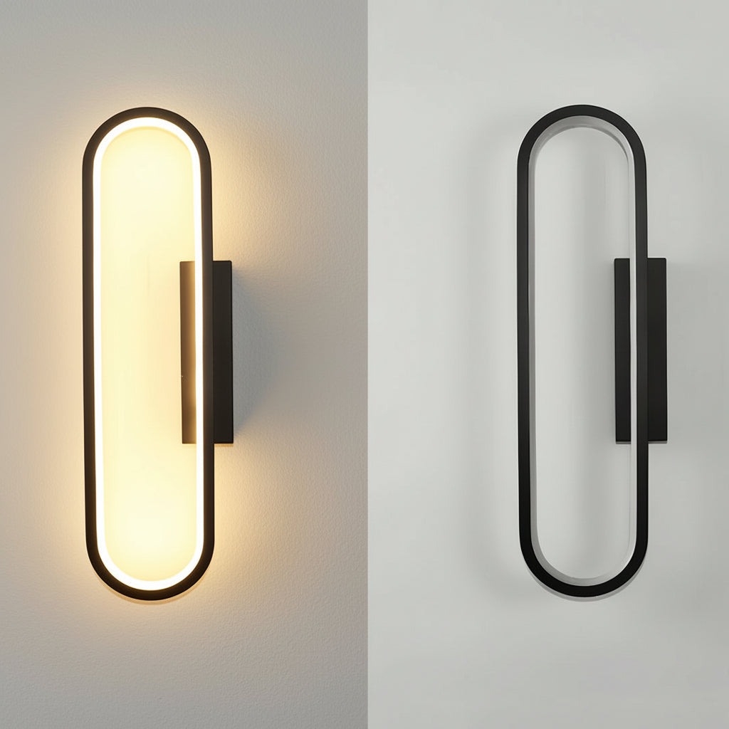 Freyza - LED Wall Sconce Light – Oval Minimalist Aluminum Silicone (40cm / 15.7in)