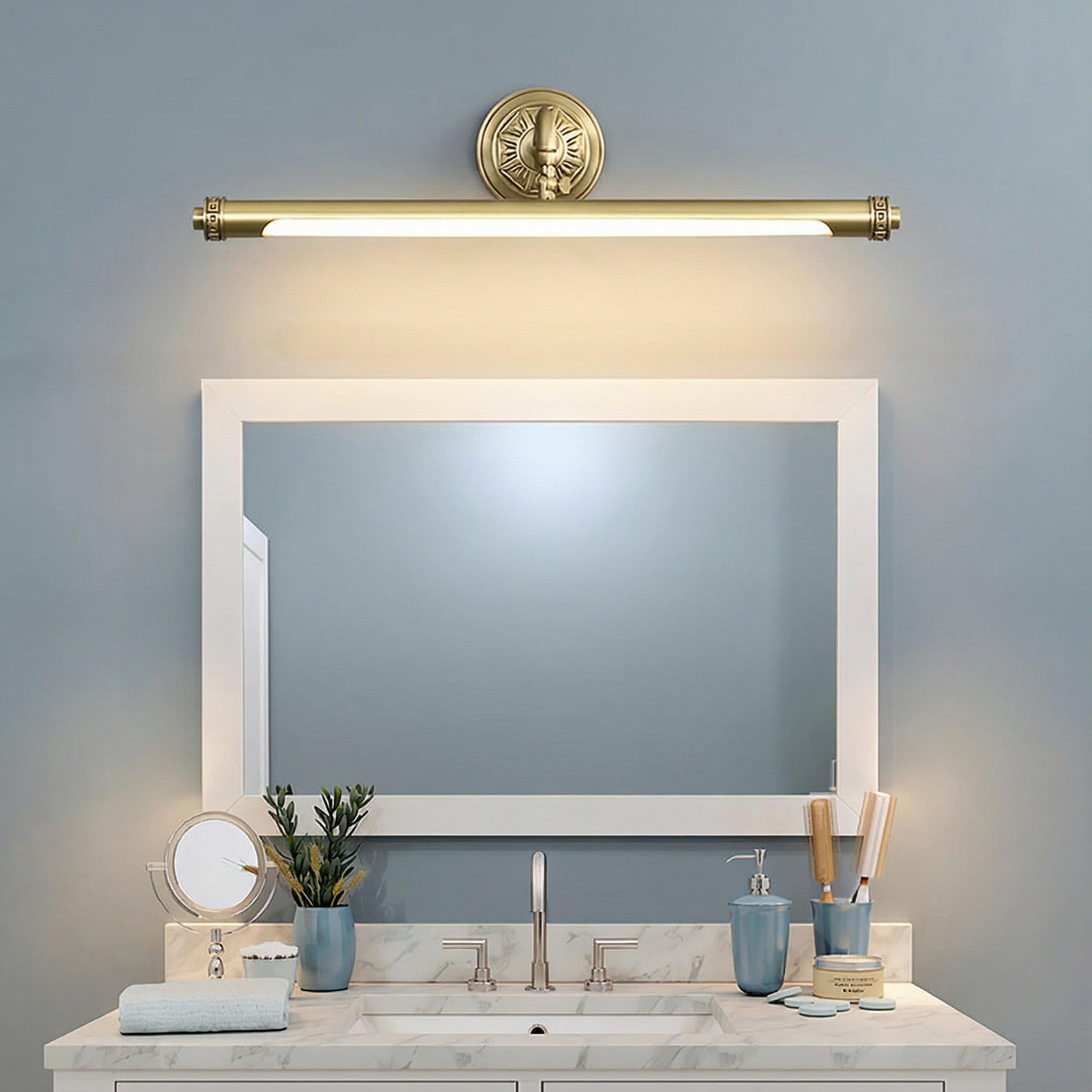 Freyza - LED Bathroom Mirror Light Modern Waterproof Brass Vanity Sconce 41-71cm 7-12W