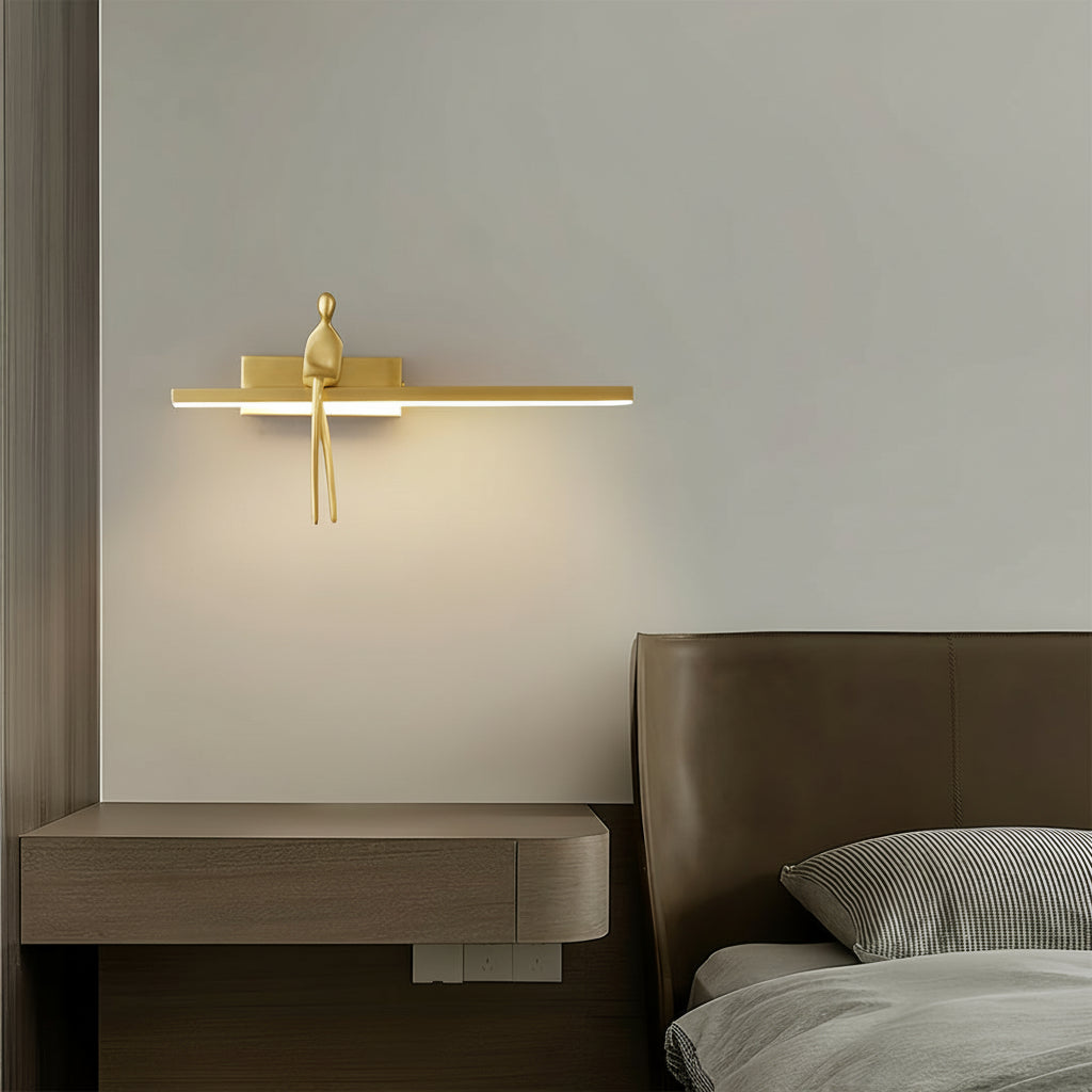 Freyza - LED Wall Sconce Light – Italian Creative Gold Man Copper Art (31x17cm / 12.2x6.7in)
