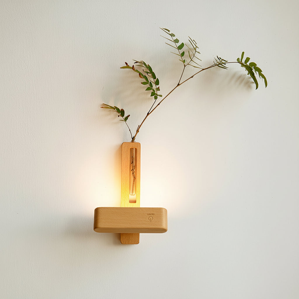Freyza - LED Wall Sconce Light – Minimalist Wooden Magnetic USB Rechargeable (12x4cm / 4.7x1.5in)
