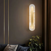Freyza - LED Wall Sconce Light – Round Square Cloud Stone Brass Gold (30-50cm / 11.8-19.7in)