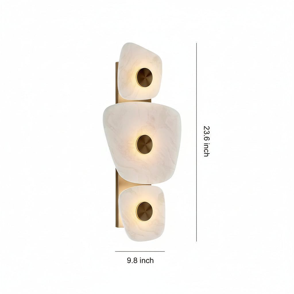 Freyza - LED Wall Sconce Light – Italian Minimalist Cloud Stone Copper (60x25cm / 23.6x9.8in)
