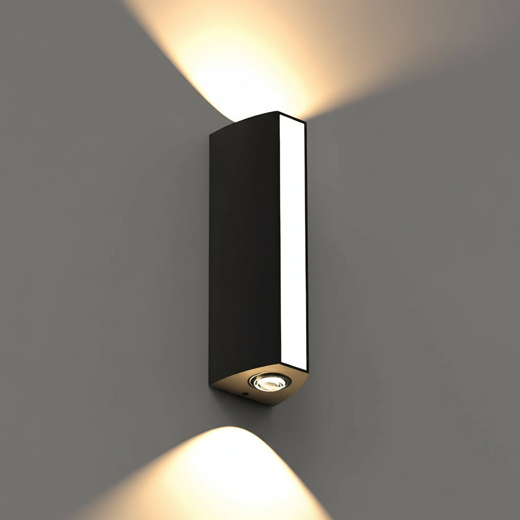 Freyza - Outdoor LED Wall Sconce Up Down Waterproof Aluminum Black IP65 15-35cm / 6-14in Rectangular Garden