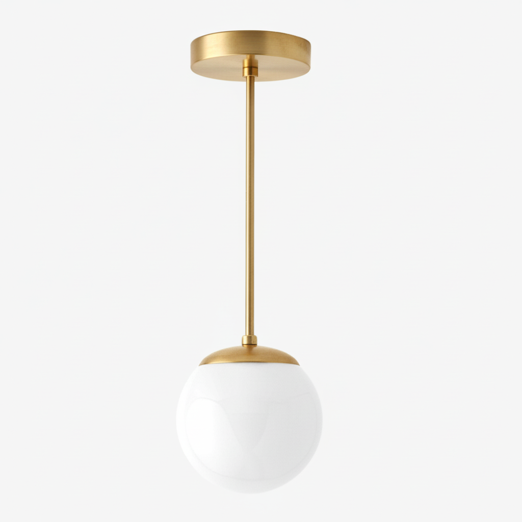 Freyza | Weiße Glas-Pendelleuchte – Küche Esszimmer