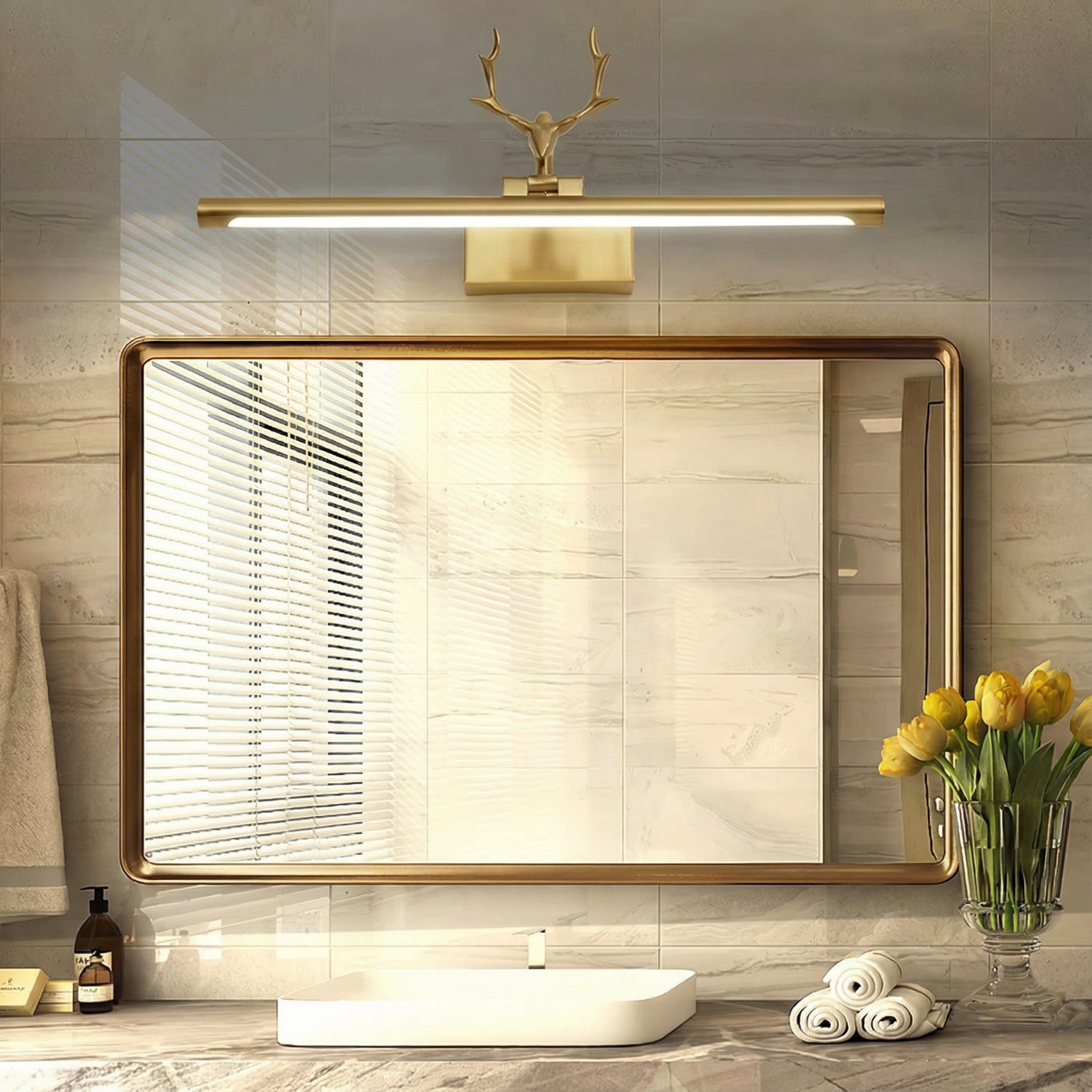 Freyza - LED Bathroom Vanity Light Antler-Style 210° Adjustable 40-70cm Wall Sconce