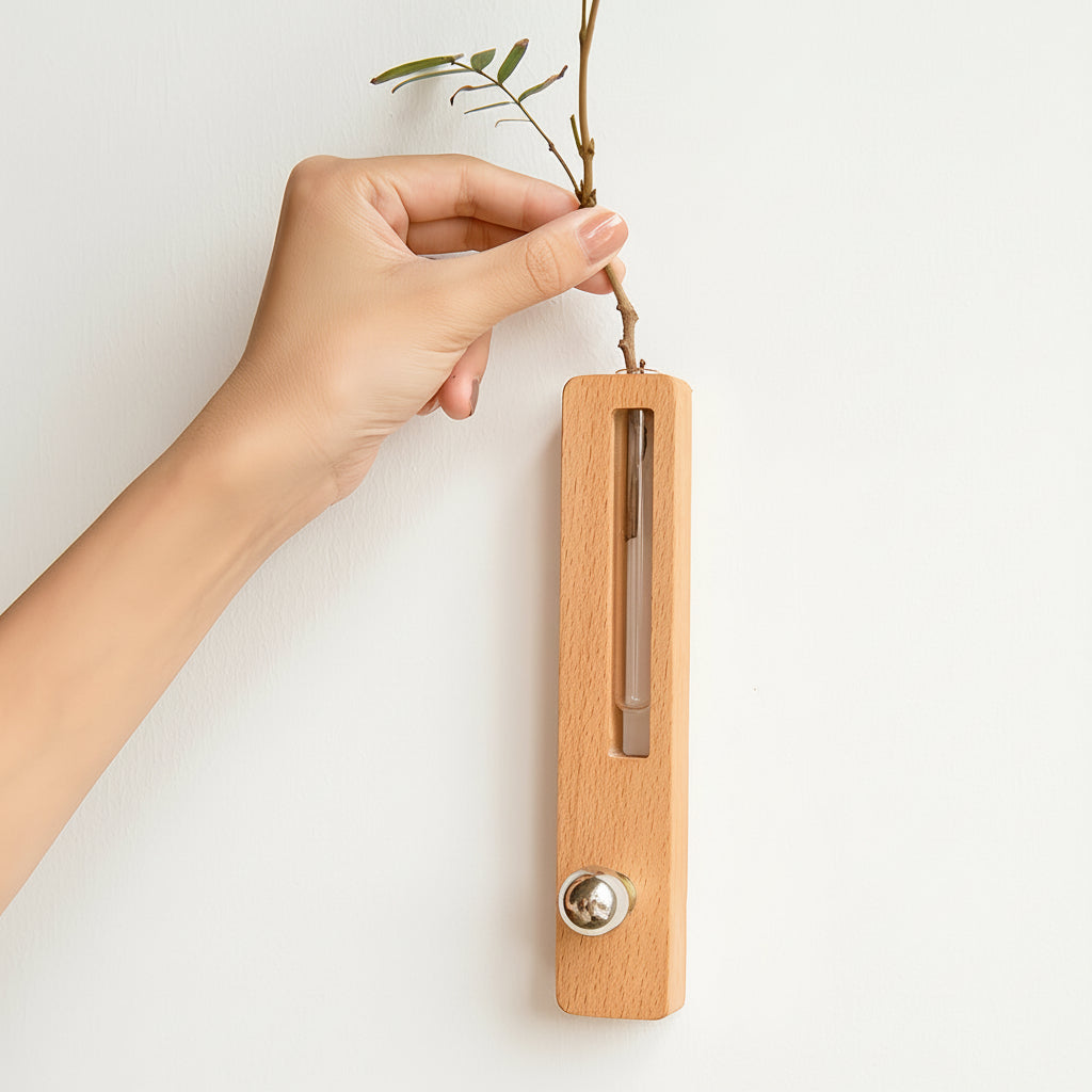 Freyza - LED Wall Sconce Light – Minimalist Wooden Magnetic USB Rechargeable (12x4cm / 4.7x1.5in)