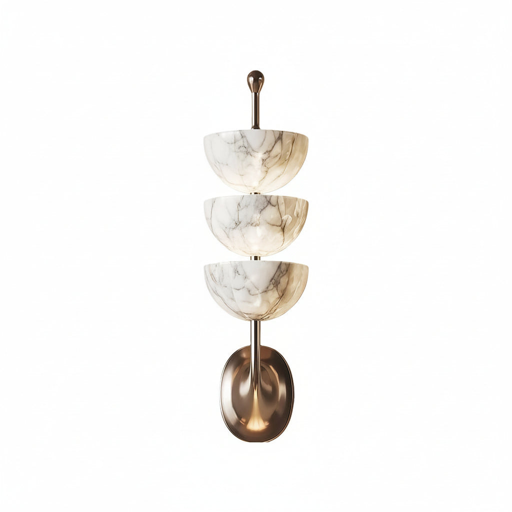 Freyza - LED Wall Sconce – Modern Minimalist Marble Copper Brass (40x12cm / 15.7x4.7in)